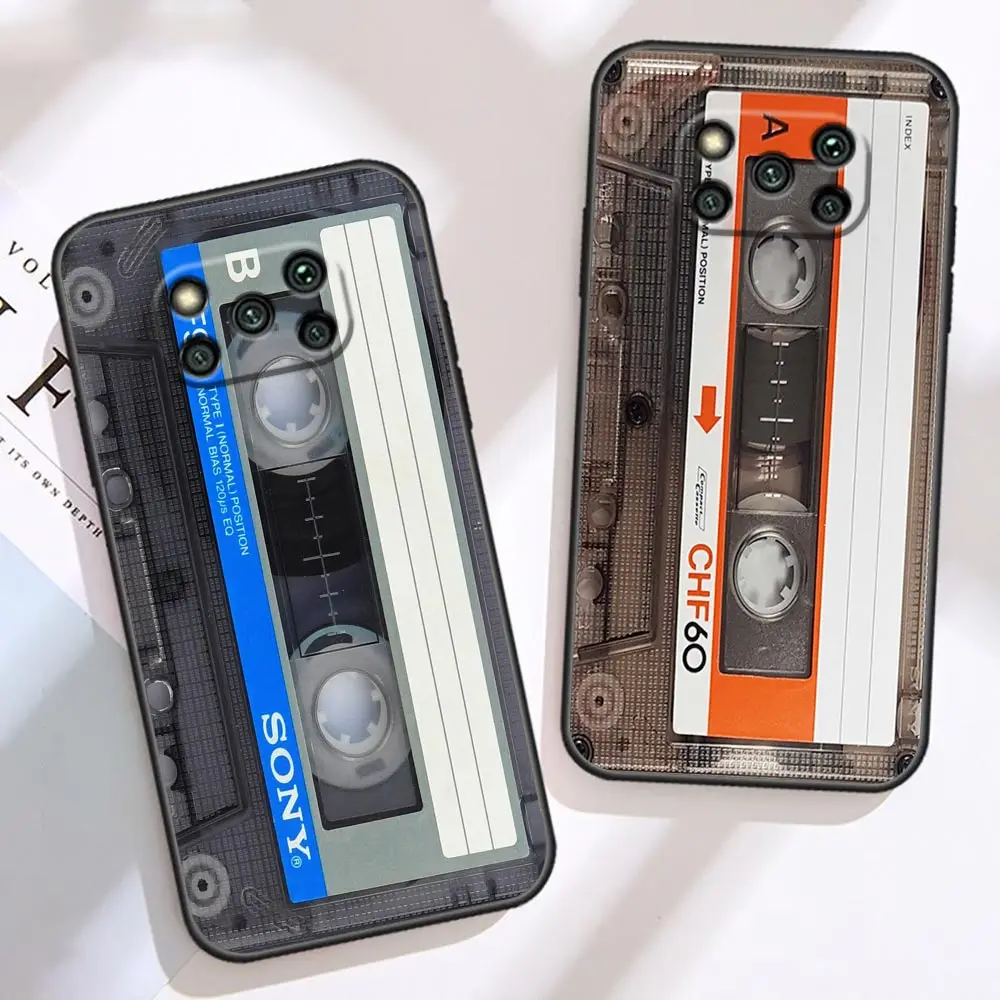 Case For Xiaomi Poco X5 X4 X3 M5 M4 M3 F5 F4 F3 GT Pro NFC 5G 4G Black Shark 5 Mix 3 2S 2 4 Case Funda Vintage Old Cassette Tape