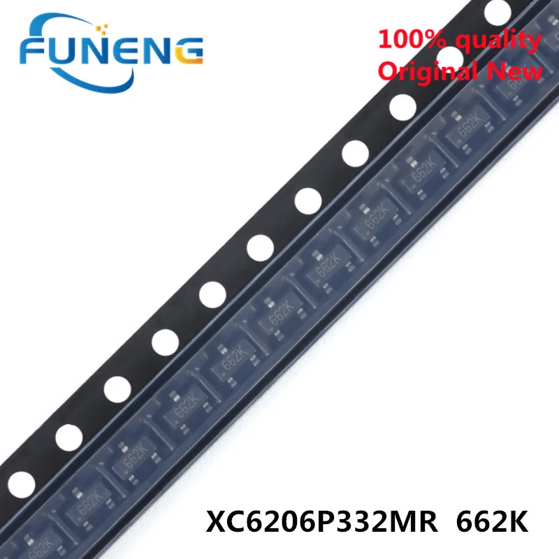 50-100PCS 662K  XC6206P332MR SOT-23 SOT XC6206P332 SOT23 XC6206 SMD3.3V/0.5A new and original IC Chipset