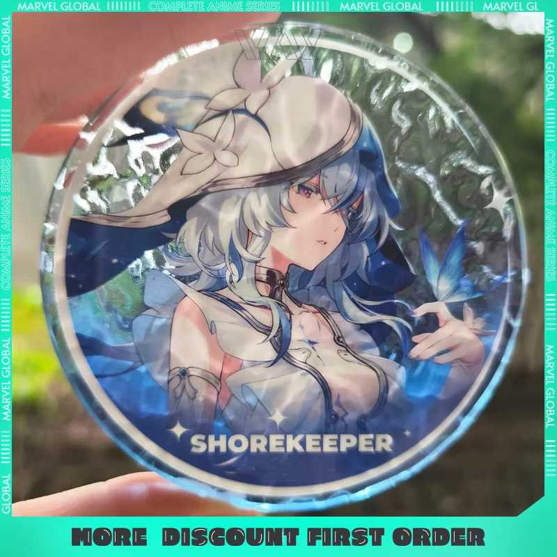 

Wuthering Waves Game Периферийные устройства Shorekeeper Высокое качество Красивая акриловая круглая фигурка Стоячий знак Настольный орнамент Подарки