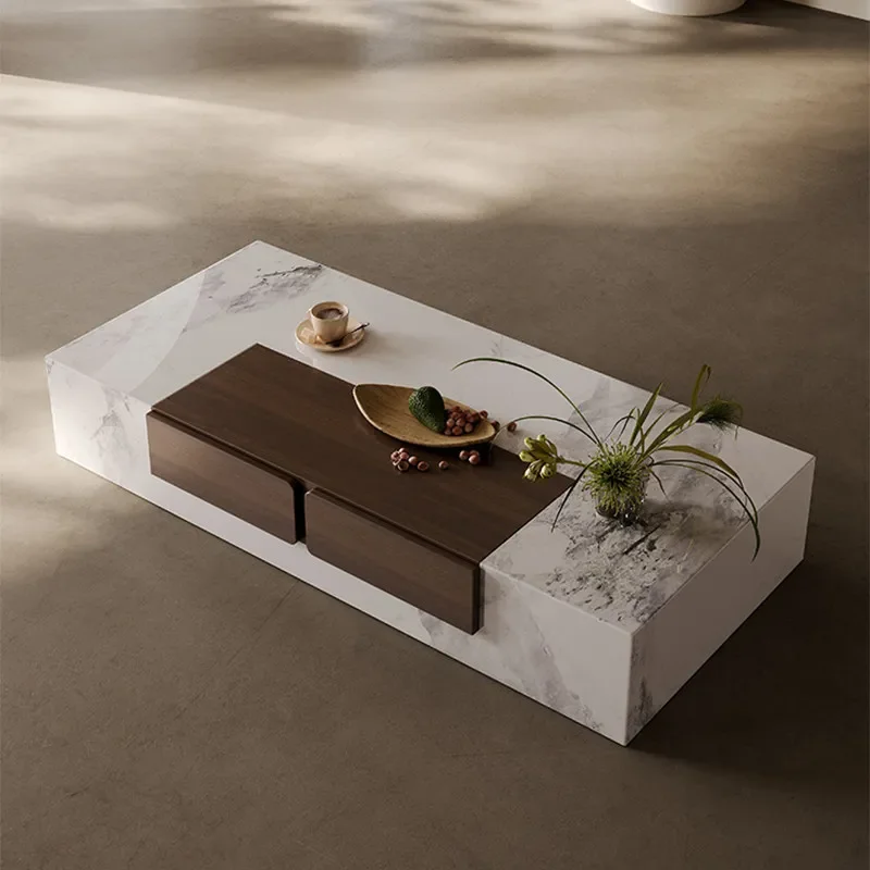 Small Designer Coffee Table Decoration Unique Minimalist White Coffee Table Center Luxury Space Meuble Salon Furniture For Home