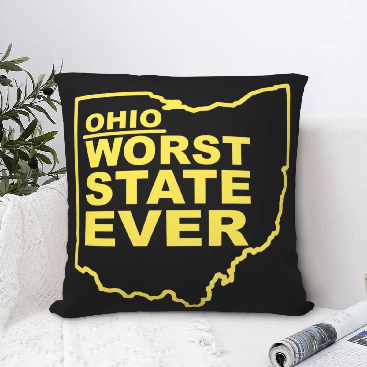 

Worst State Ever Square Pillowcase Polyester Pillow Cover Velvet Cushion Zip Decorative Comfort Throw Pillow For Home Sofa