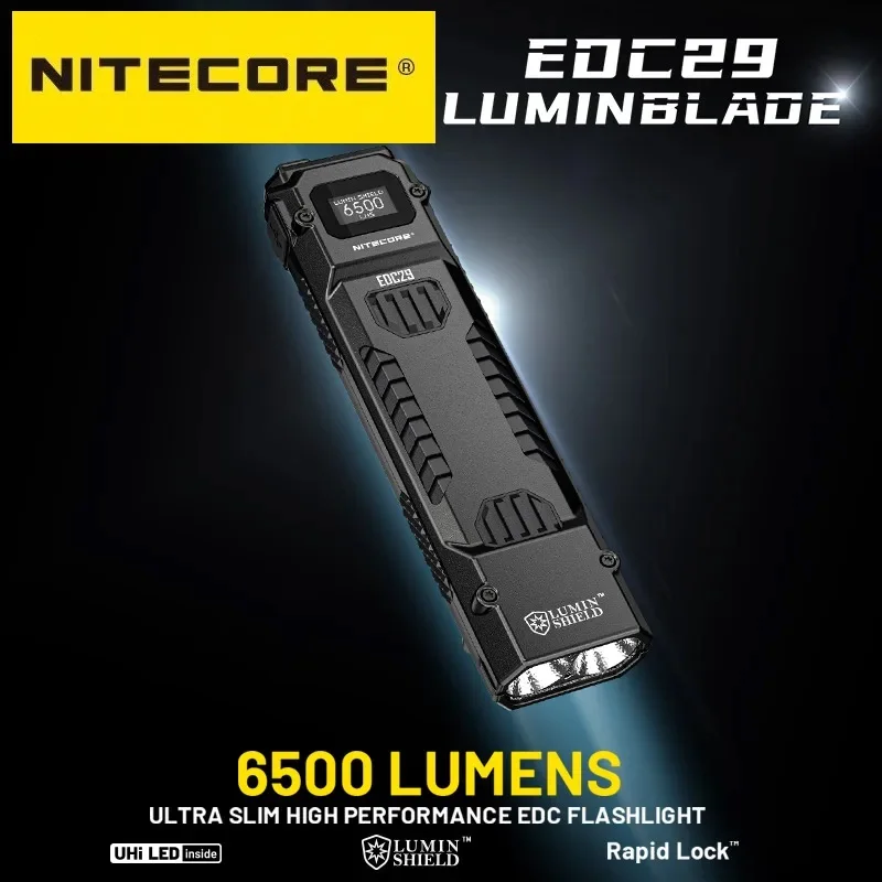 NITECORE Super Bright EDC Flashight UHi20 6500Lumens Rechargeable Tactical Torch Light Built-in Li-ion Battery for Hiking