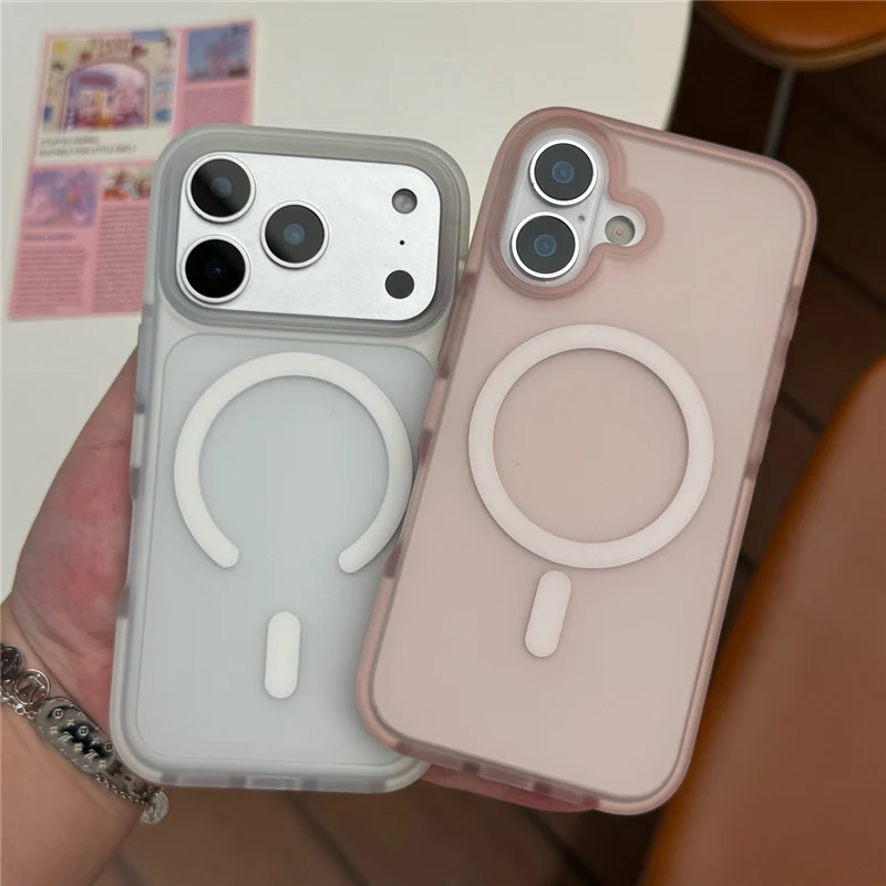 

Simple Matte Translucent Magnetic Magsafe Case For iPhone 17Pro 17 17Pro Max Hybrid Wireless Charging Shockproof Phone Cover