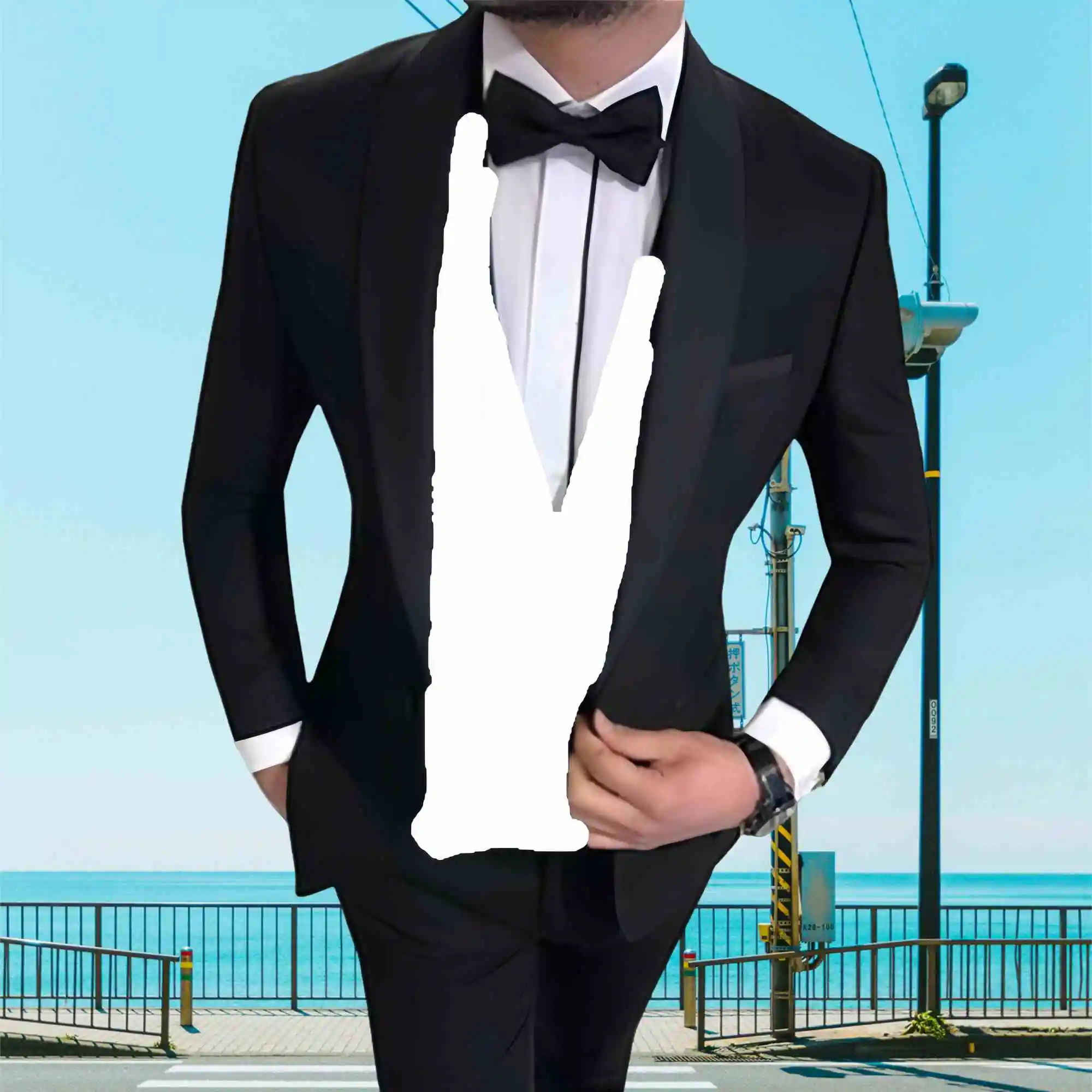 Men Tuxedos Ceremony suit(jacket+pants)Fashionable and elegant style High-quality tailor-made dress for wedding parties Men Suit