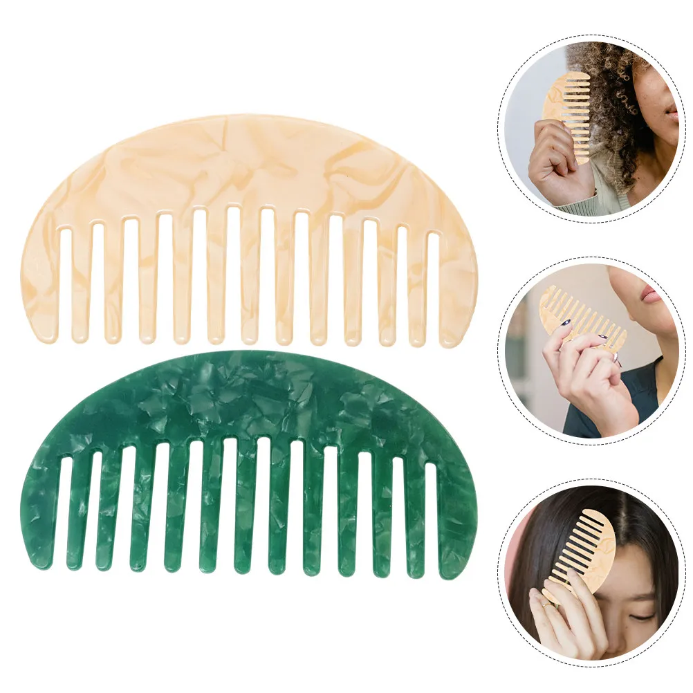 

2Pcs Wide Tooth Hair Comb Anti-Static for Women Curly Wet Long Acetate Detangle Travel Comb Wide Tooth Combs