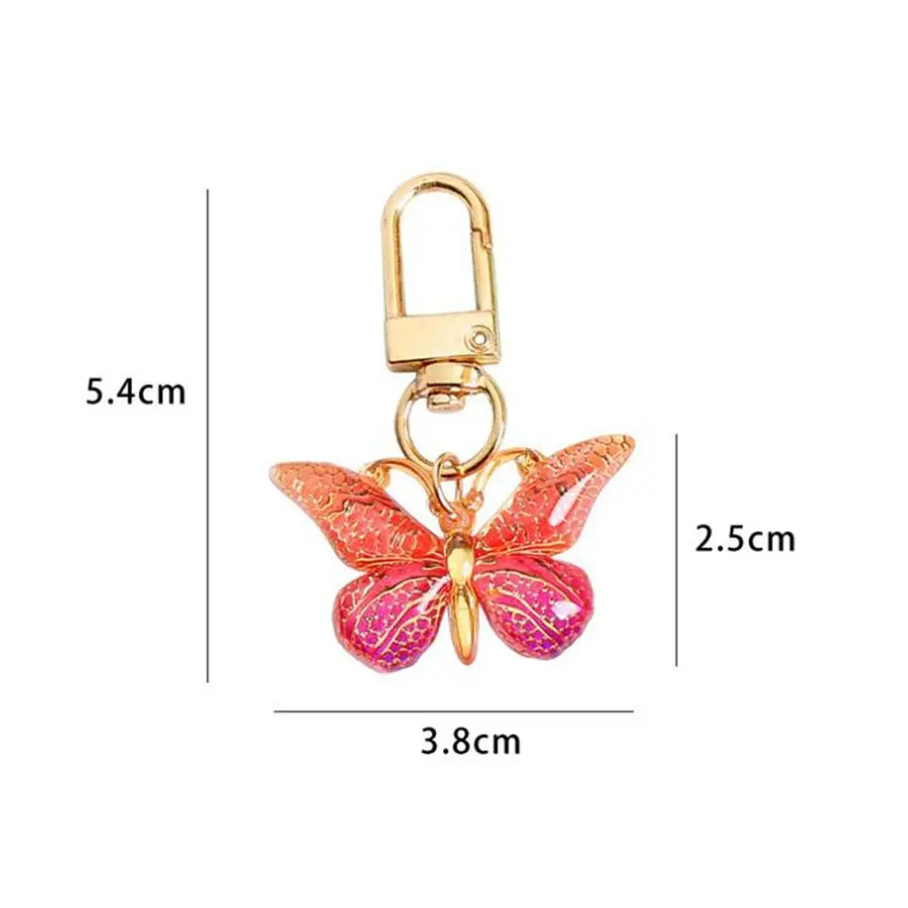 ファッション絶妙な蝶キーホルダークリスタル蝶ロブスターボタンキーホルダーアクセサリーハンドバッグペンダントパーティー装飾