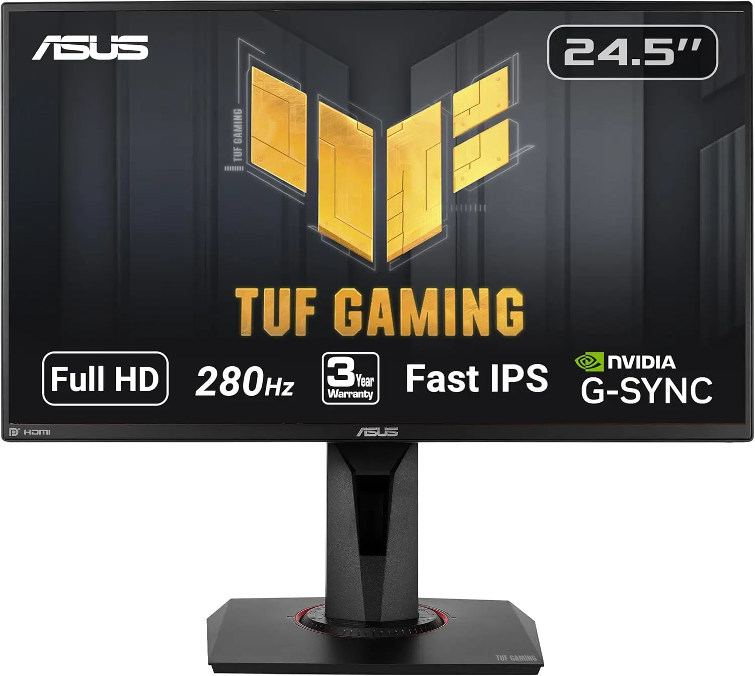 24.5” Monitor, 1080P Full HD (1920 x 1080), Fast IPS, 280Hz, G-SYNC Compatible, Extreme Low Motion Blur Sync,1ms