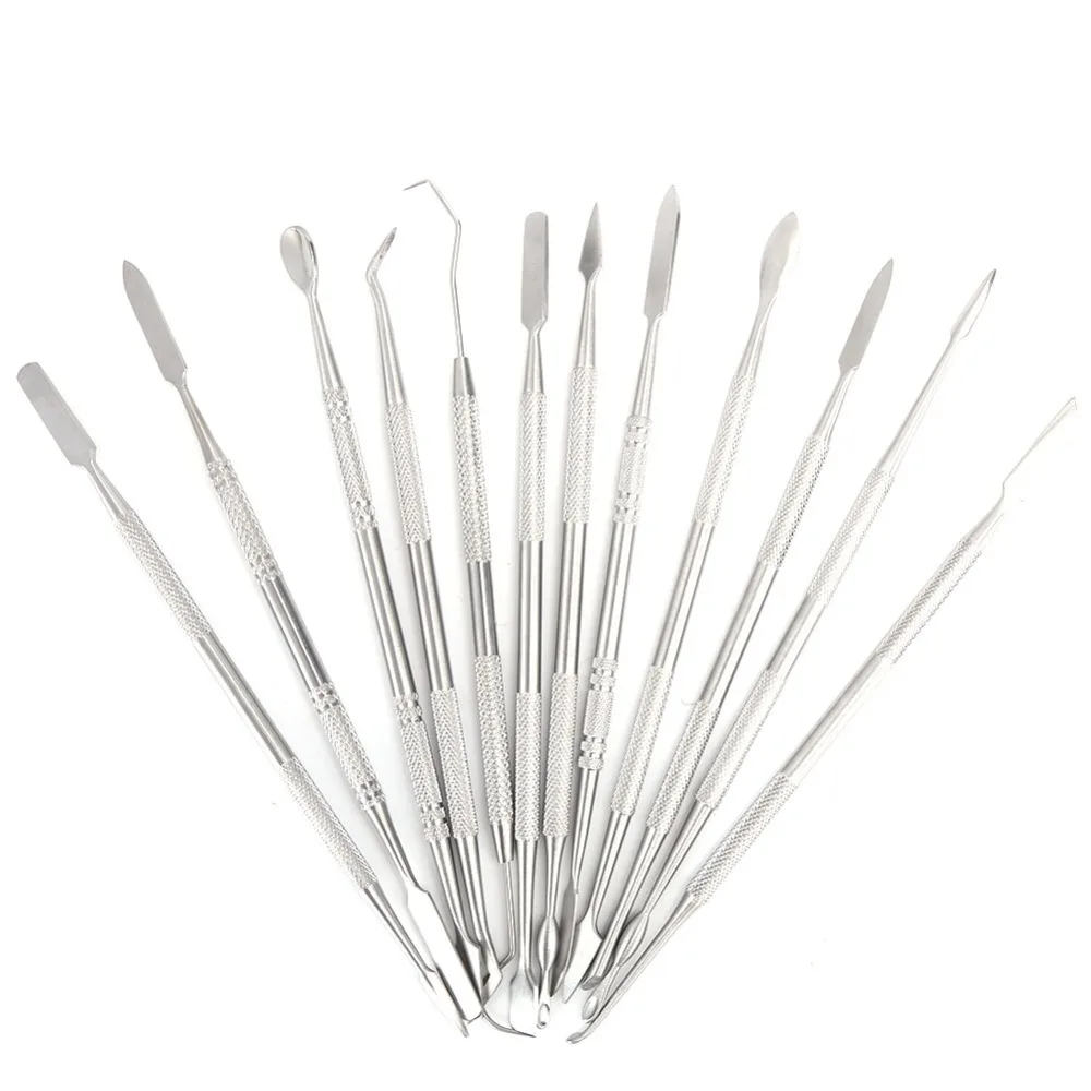 

12 Pcs Full Set Stainless Steel Wax Carvers Set 12 Pieces Clay Carving Tool Polymer Clay Tool DIY Craft