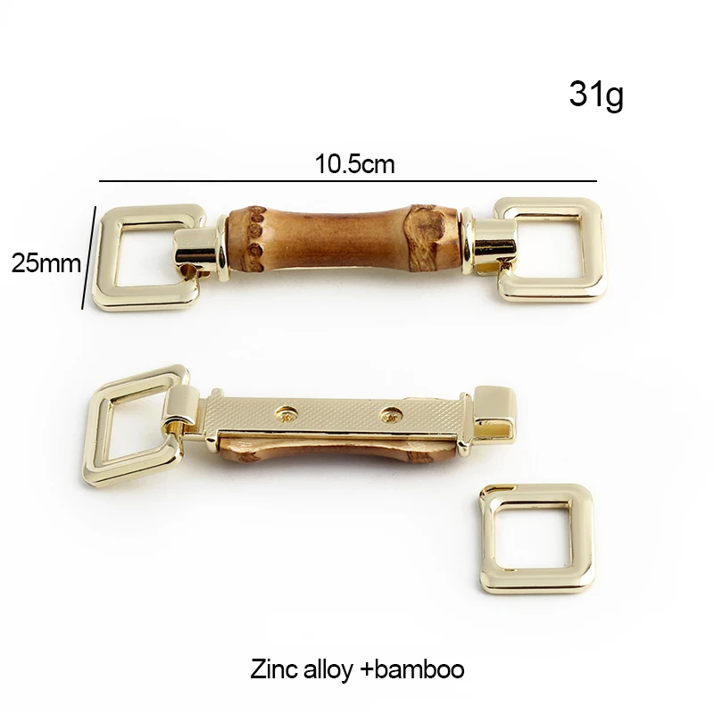 2-10-30PCS Natural Bamboo Root Metal Connector Hanger For Bags Handbag Shoes Shoudler Belt Pin Buckle Decorative Accessories