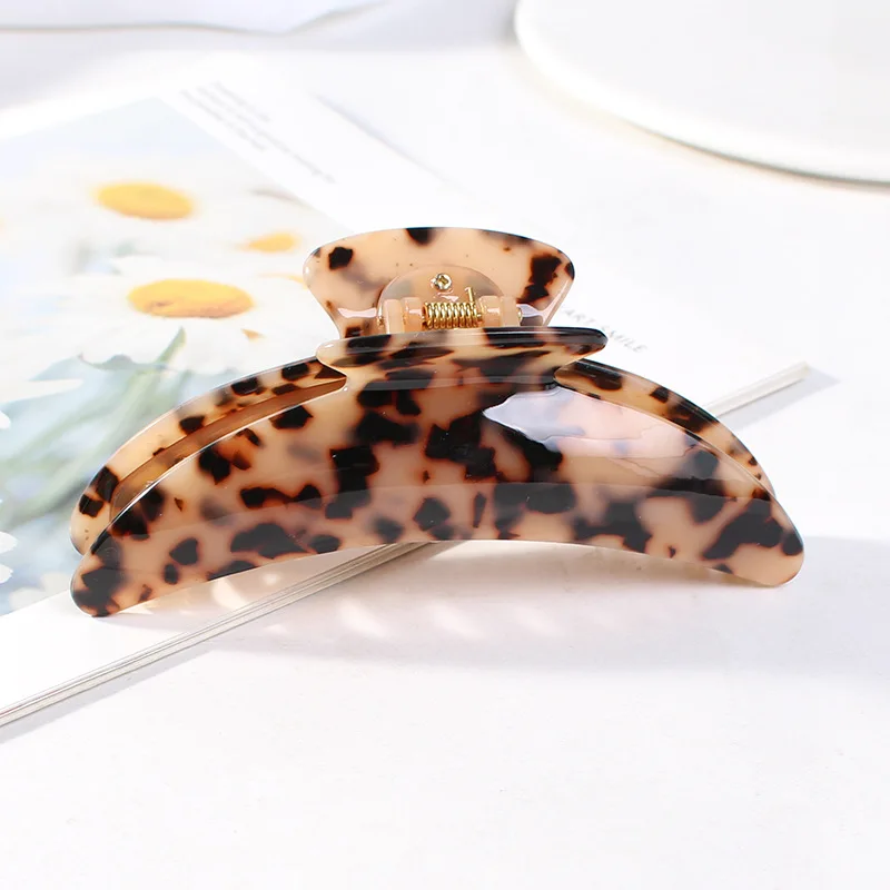 4.92 inch Acrylic Sheet Leopard Print Hair Claw for Women Girls Lengthen Version Hair Clips Bathing Hair Clamps Hair Accessories