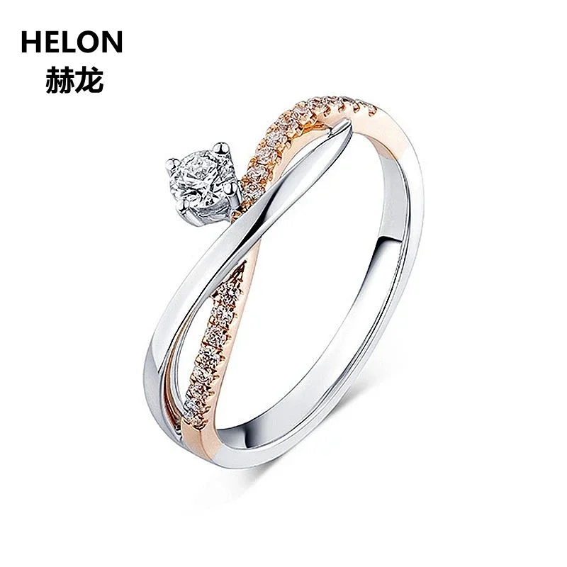 

Natural Diamonds Women Engagement Wedding Ring Solid 14k White Gold Rose Multi-tone Gold Women Ring