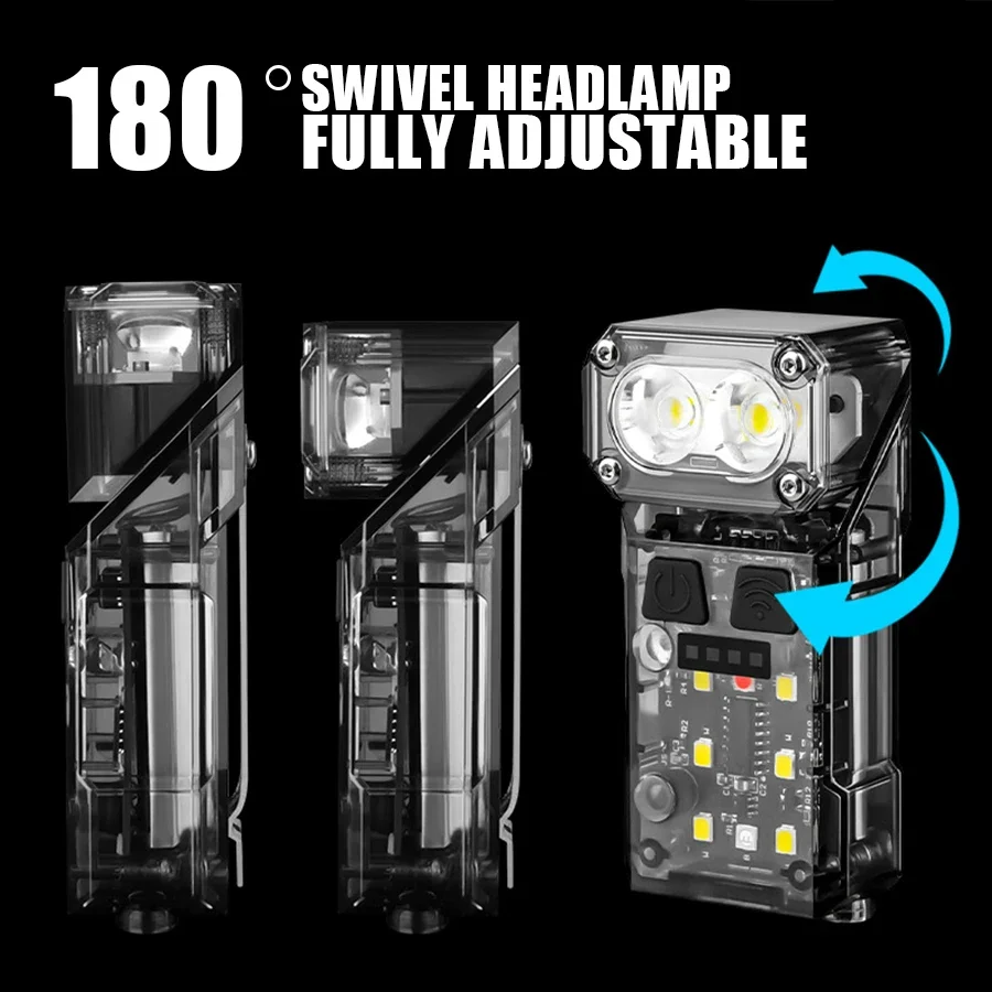 New Multifunctional LED Flashlight USB Rechargeable MIni Sensor Headlamp with Tail Magnet Outdoor Fishing Torch Camping Lantern