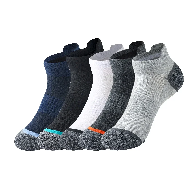 5 Pairs Men's Ankle Athletic Running Socks Breathable Sports Mesh Casual Summer Thin Cyclling Short Socks For Men And Women