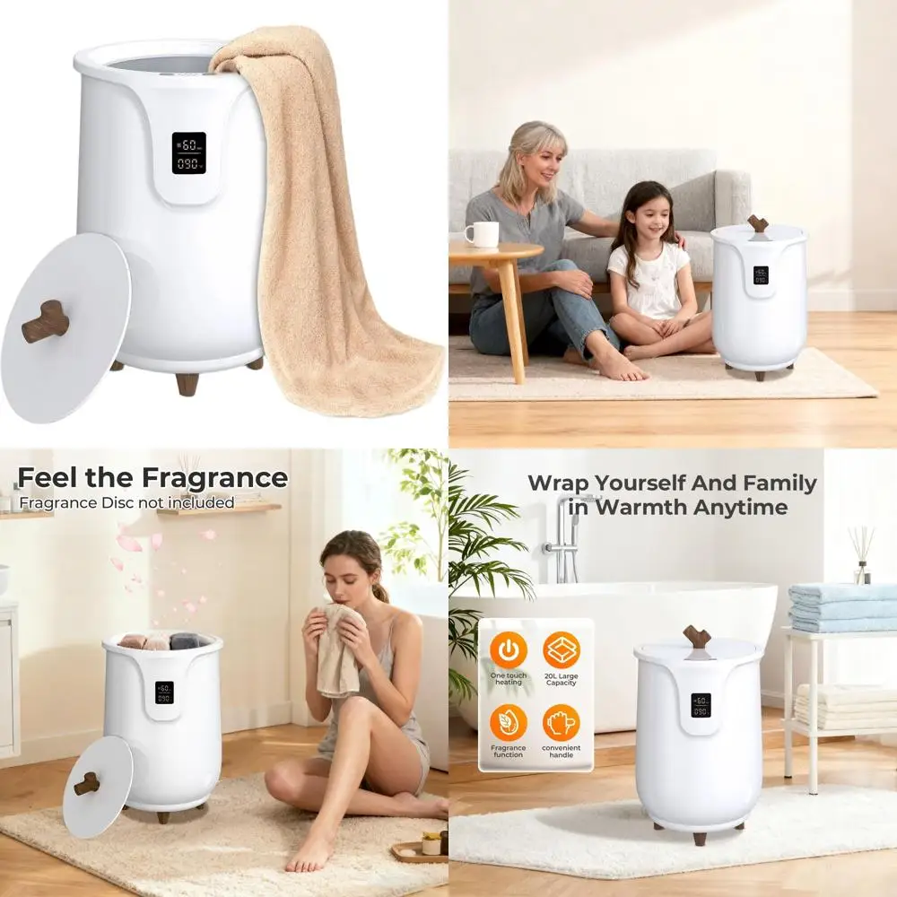 

Нагреватель для полотенец с регулируемой температурой, 20 л, ЖК-дисплей, автоматическое отключение и диск для ароматизации