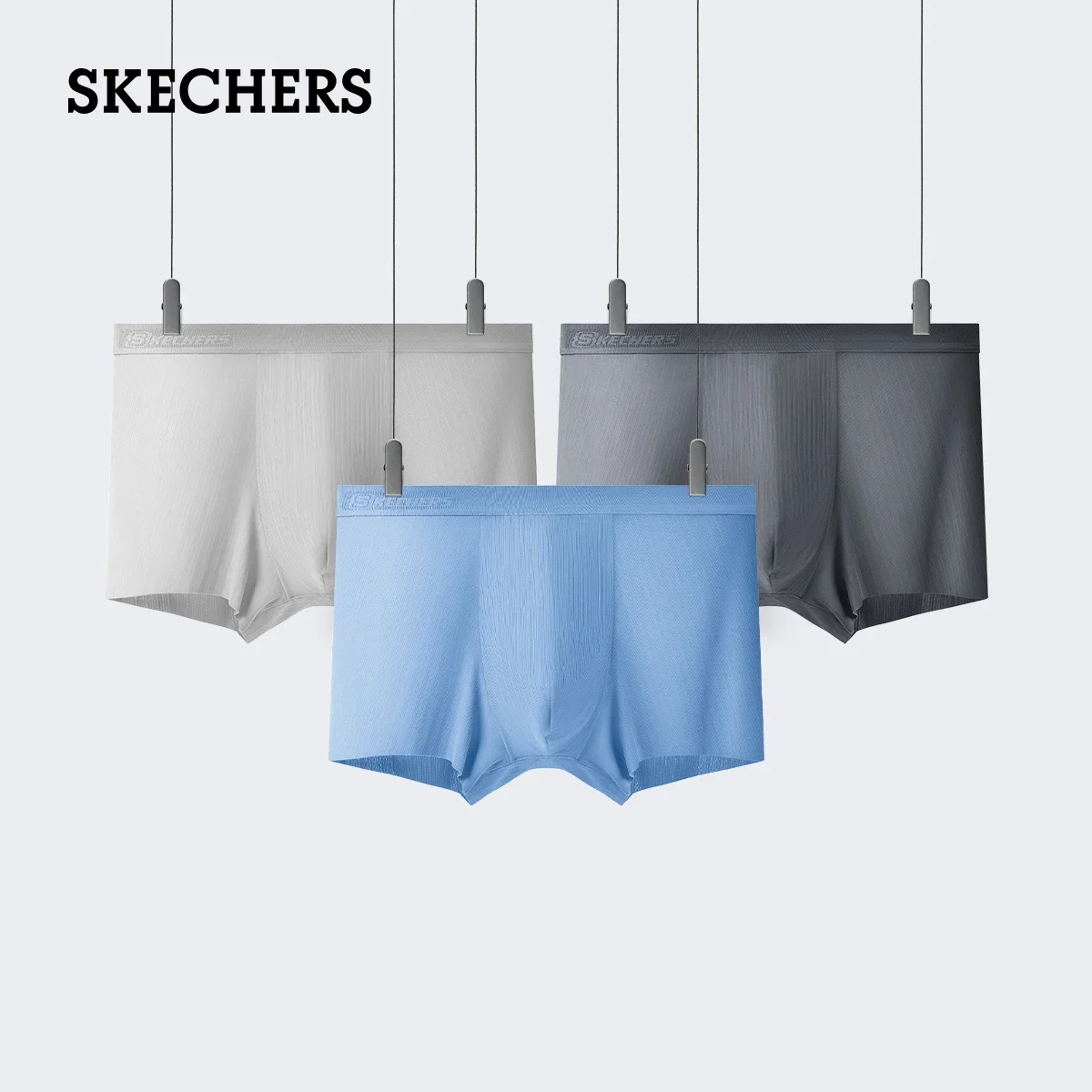 

Оригинальные мужские боксеры Skechers, комплект из 3 шт., антибактериальное нижнее белье, мужские боксеры, бесшовные дышащие мужские трусы, нижнее белье