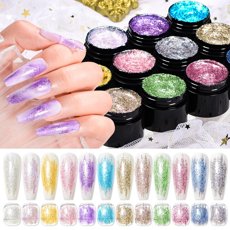 MTSSII 8ml Fairy Gypsum Gel Mild Engraved Drawing Gel Nail Art Metal Gypsum Glue Sand Lacquer for Makeup 3D Nail Style