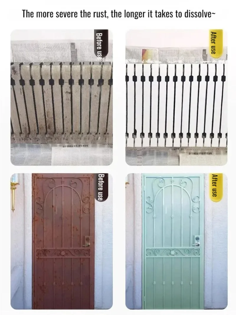 Penghilang karat industri yang kuat Membersihkan dengan cepat pintu dan jendela logam Pembersih anti karat baja baja