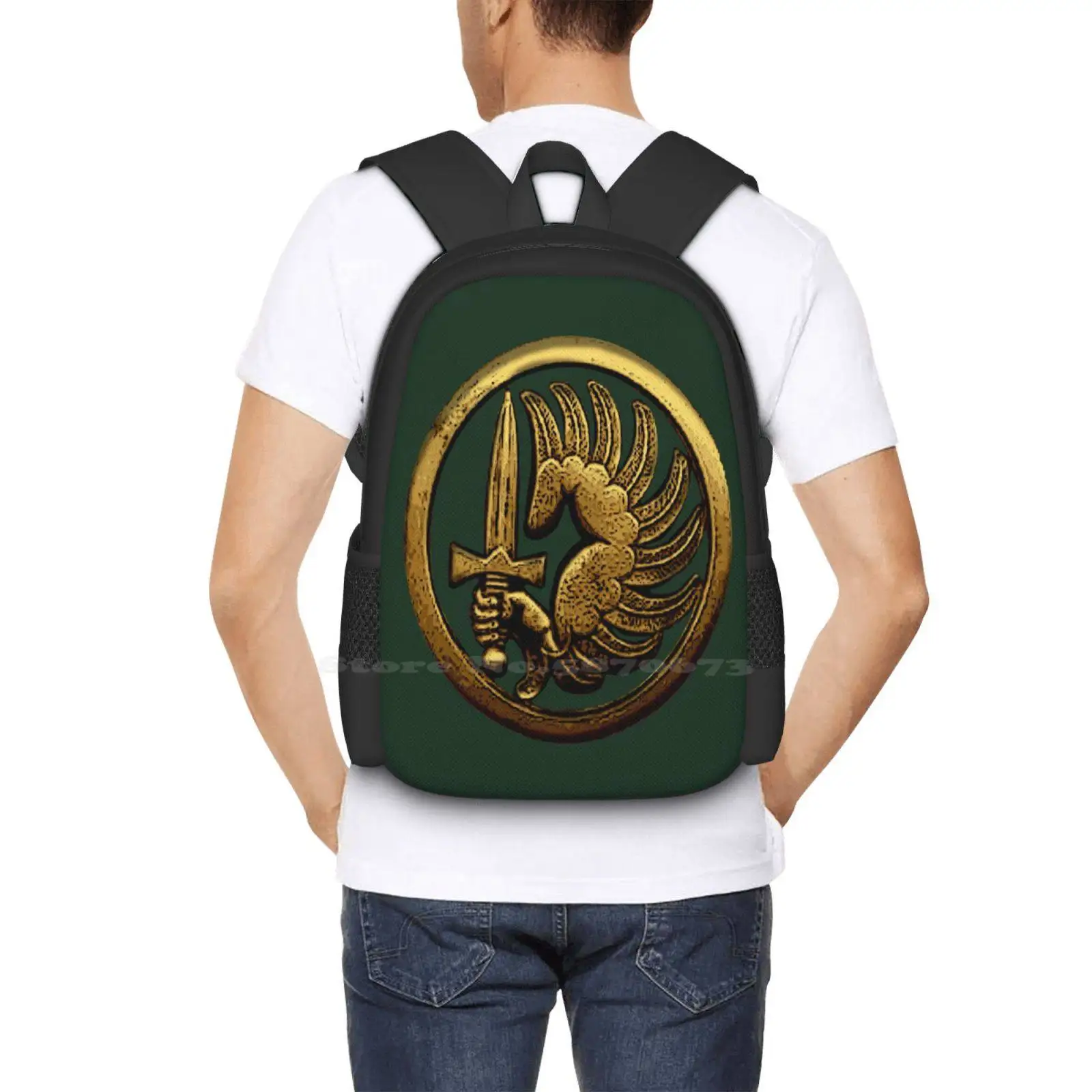 French Foreign Legion Para Badge Pattern Design Bagpack School Bags Etrangere 2Rep Dagger Soldier Fortune Mercenary Mercinary