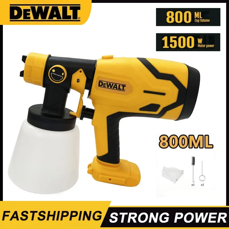 

Dewalt 800ML Cordless Electric Spray Gun Portable Paint Sprayer High Power Auto Furniture Coating Airbrush For Dewalt Battery