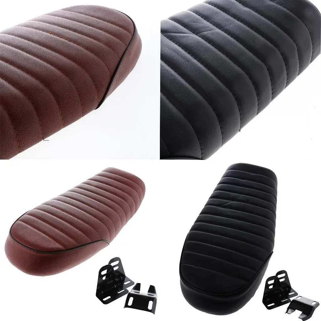 Universal Cafe Racer Seat Leatherette Flat Vintage Seat Cushion Saddle for Honda CG125