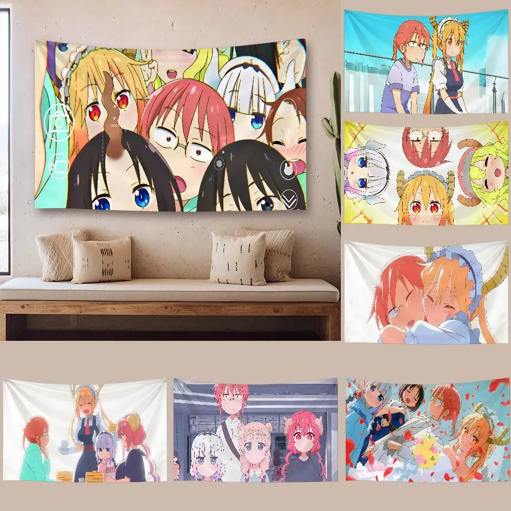 K-Kobayashi's D-Dragon Maid Tapestry Wall Hanging Tapestry Art Deco Blanket Curtain Hanging At Home Bedroom Living Room Decor