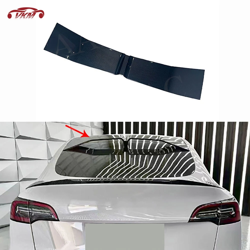 

For Tesla Model Y 2020-2023 Carbon Fiber Rear Roof Spoiler FRP Boot Spoiler Trim Car Decoration Body Kits Accessories S Style