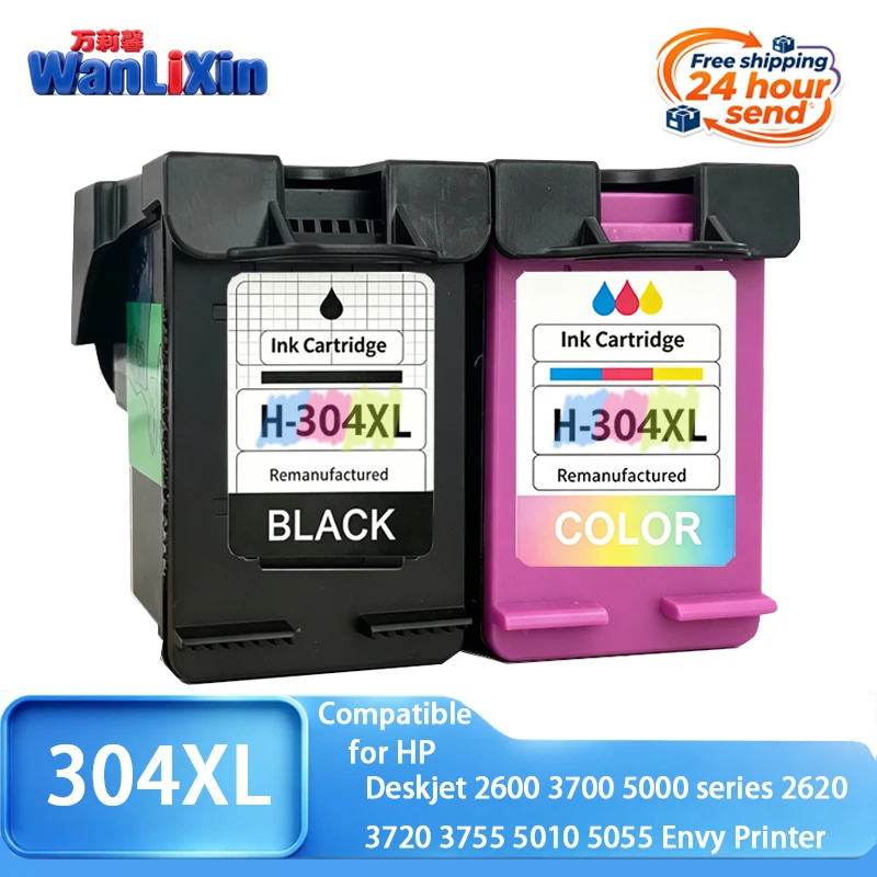 304XL 304 XL Ink Cartridge Replacement For Compatible series for HP 2620 3720 3755 5010 5055 Deskjet 2600 3700 5000 Envy Printer