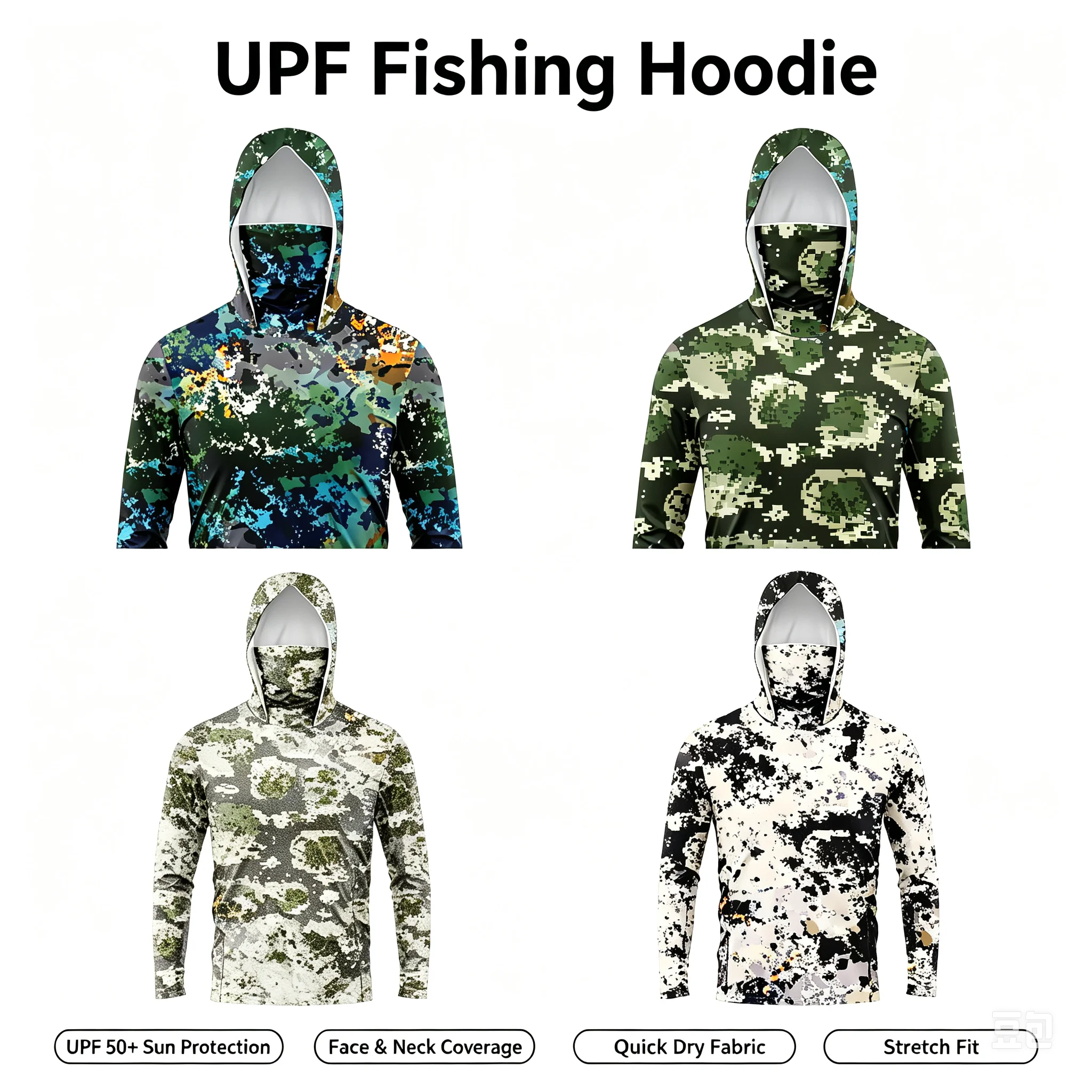 Fishing Shirt Uv Protection - Felpa da Pesca con Cappuccio UPF50+
