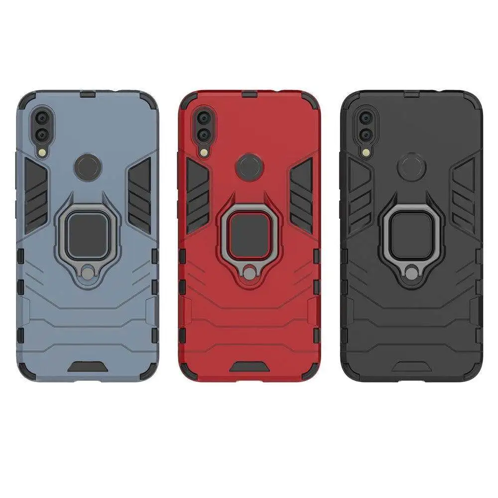 Linkee чехол для телефона Samsung Galaxy A40, Силиконовый ТПУ и жесткий поликарбонатный роскошный бронированный противоударный металлический чехол с кольцом-держателем