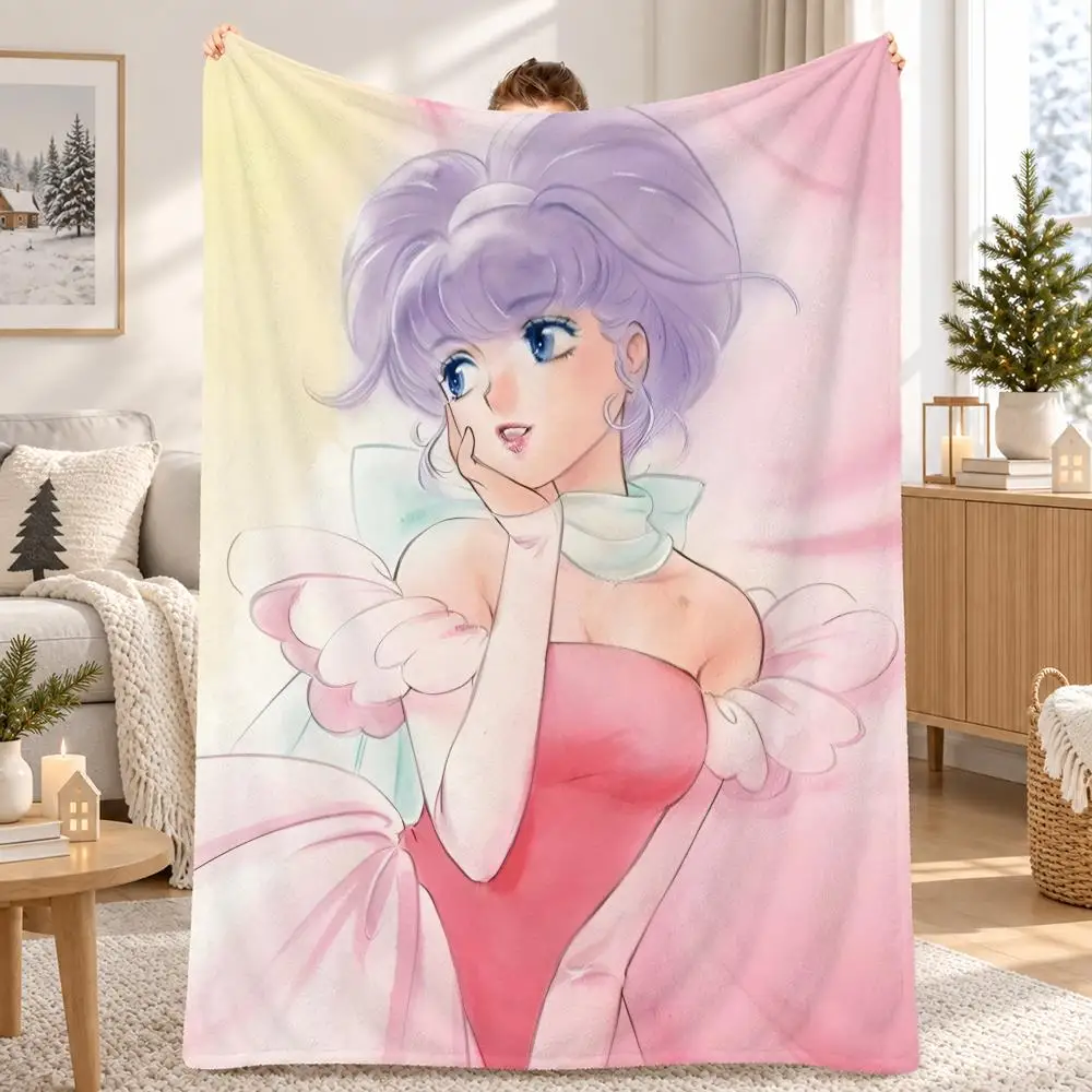 Anime Creamy Mami Throw Pet Flannel Blanket Throw Blanket for Living Room Bedroom Bed Sofa Picnic Cover kids