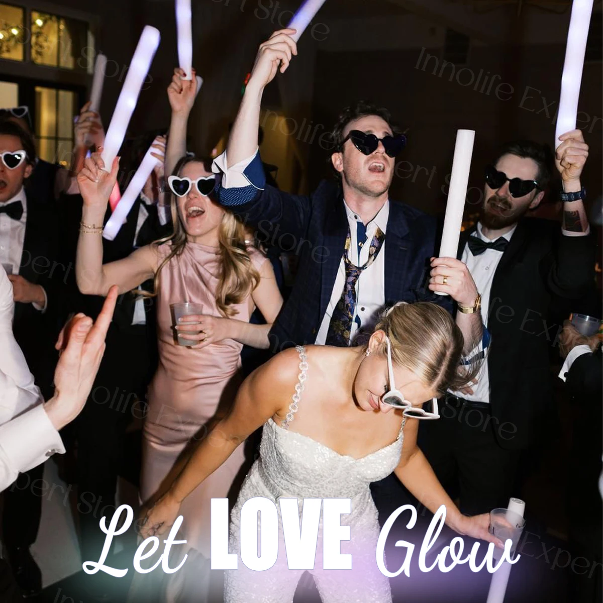 400-30PCS LED Foam Glow Sticks Glow Party Supply with 3 Modes Glow Stick for Wedding for Birthday Concert Halloween Christmas