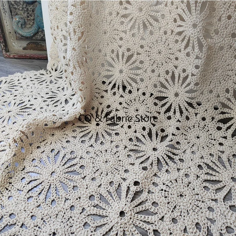 Lace Fabric Ins Summer Cotton Skirt Clothing Square Pattern Dress Fabric DIY Women's Dress Skirt Auxiliary Materials
