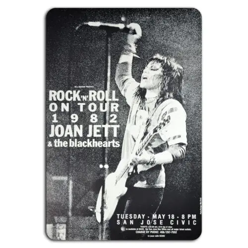 Joan Jett Rock N' Roll Tour 1982 San Jose Metal Sign  -aluminum