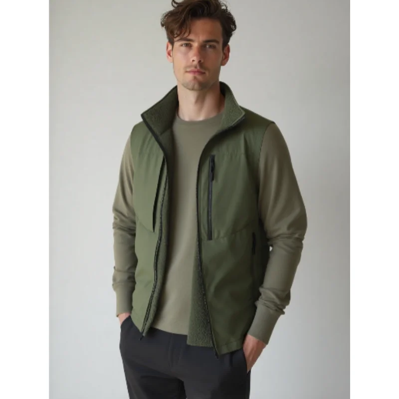 2025 نمط جديد للرجال خريف/شتاء 10 ألوان سترة غير رسمية شتاء دافئ سترة دون أكمام سترة على الوجهين ارتداء مع الصوف #1