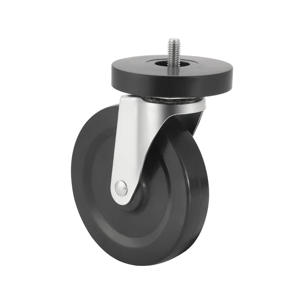 Industrial Shelving Caster Kit 5 Inch Wheels Set with Locking Nonlocking Bumper Guards Indoor Multipurpose Use Durable Black