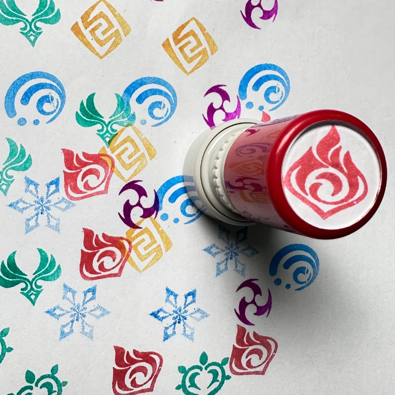 Genshin Impact Start مجلة الختم الملونة Keqing ويندي Diluc Ragnvindr Zhongli Hsiao المحيط لتقوم بها بنفسك لعبة الختم الملون كول بوي #5