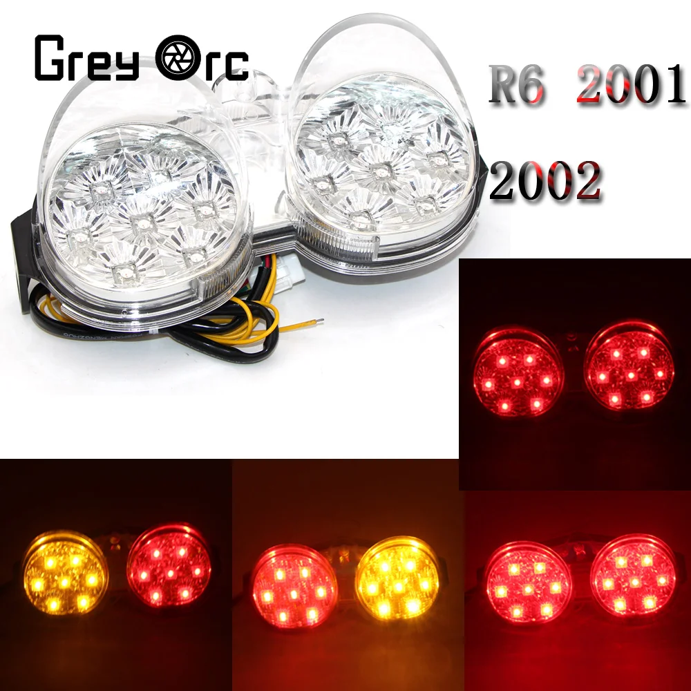 

YZFR6 Tail Light For Yamaha YZFR6 YZF R6 2001-2002 Accessories Motorcycle LED Tail Light Turn Brake Light Assembly