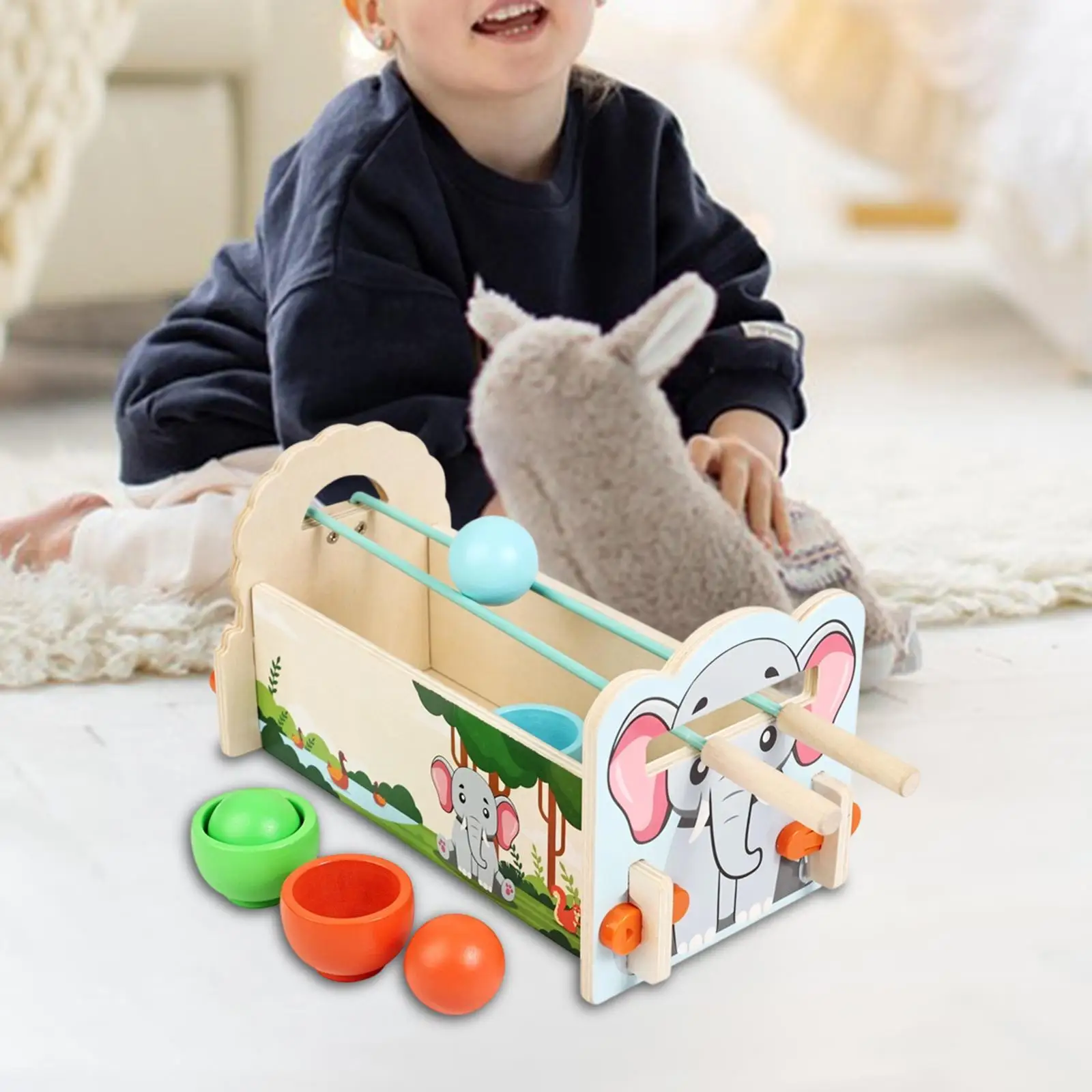 Clip Bead Matching Game Houten kinderpuzzel Educatief speelgoed Montessori Leren voor kleursortering