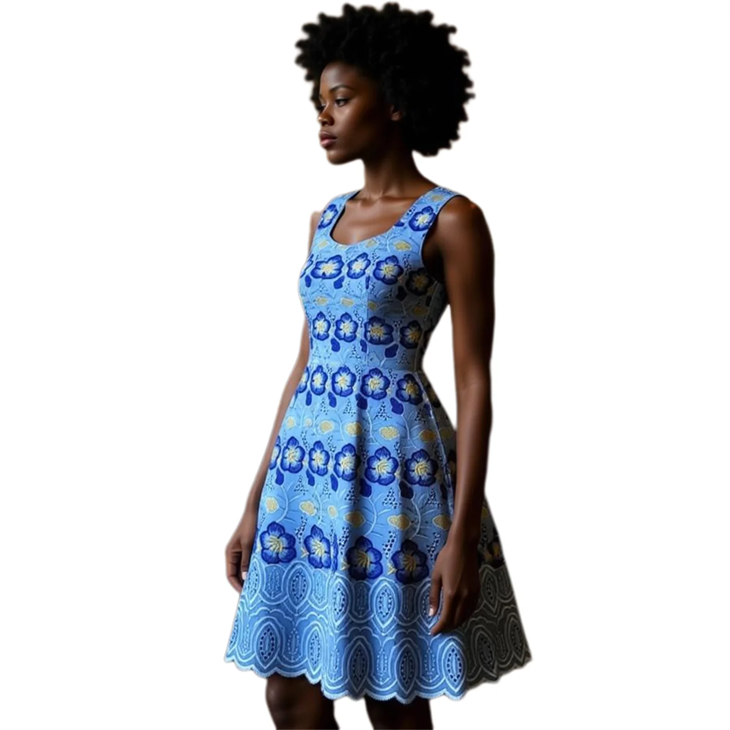 

Синяя швейцарская вуалевая ткань с вышивкой, высококачественная африканская кружевная ткань из 100% хлопка с камнями для свадебного платья, 5 ярдов, для шитья.