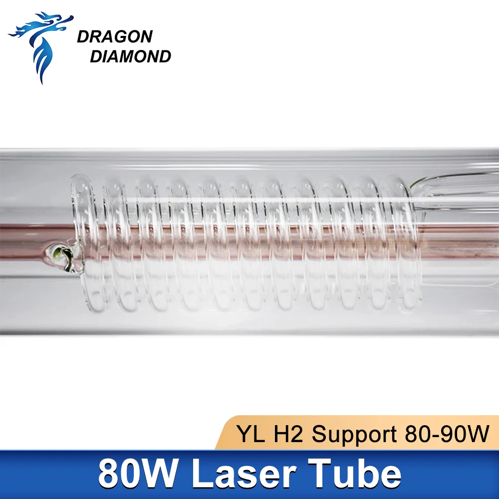 80W 90W H2 Co2 Laser Tube YONGLI H Series Dia.60mm Length 1250mm Co2 Laser Power Supply For Laser Engraver Cutting Machine