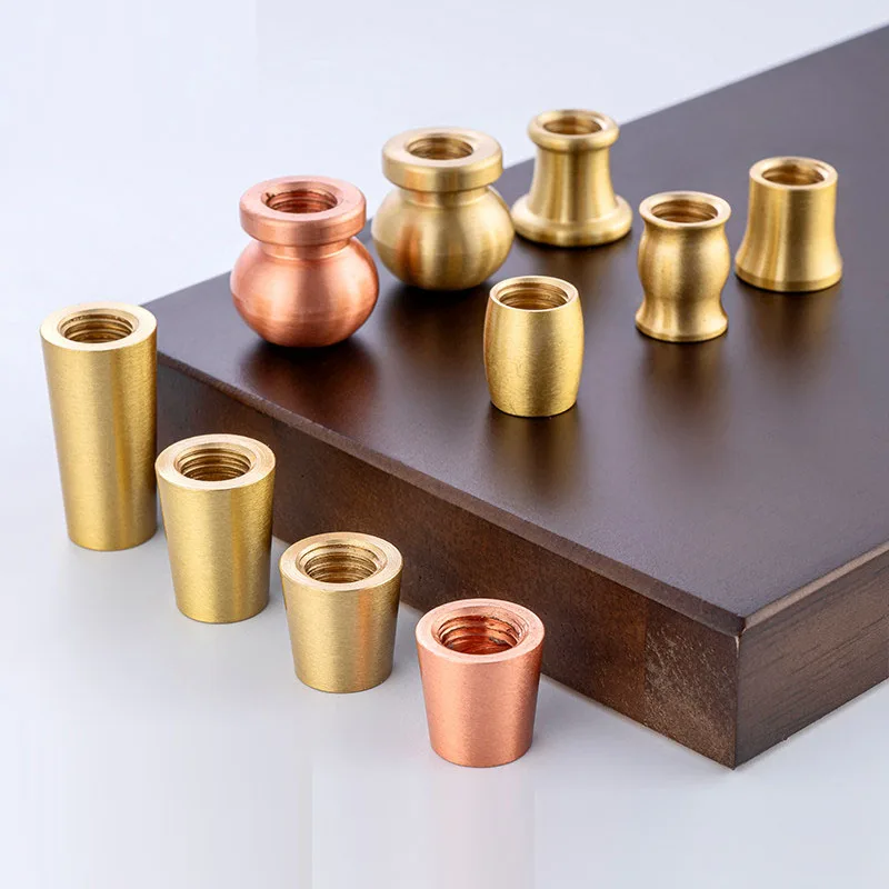 4PCS Artisan Base Brass Pad Small Tray Base Feet North American Black Walnut Solid Pure Copper Conical Ornament Accessories