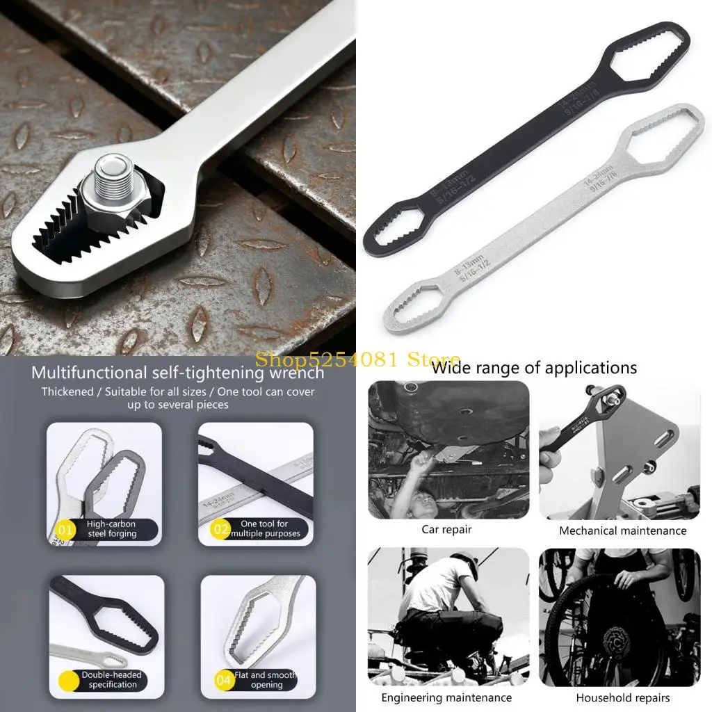AXYC 2Pcs Wrenches Adjustable Multifunctional Wrenches 8-24Mm Manual Repair Tool Bicycles Motorcycle Car Repair Wrenches