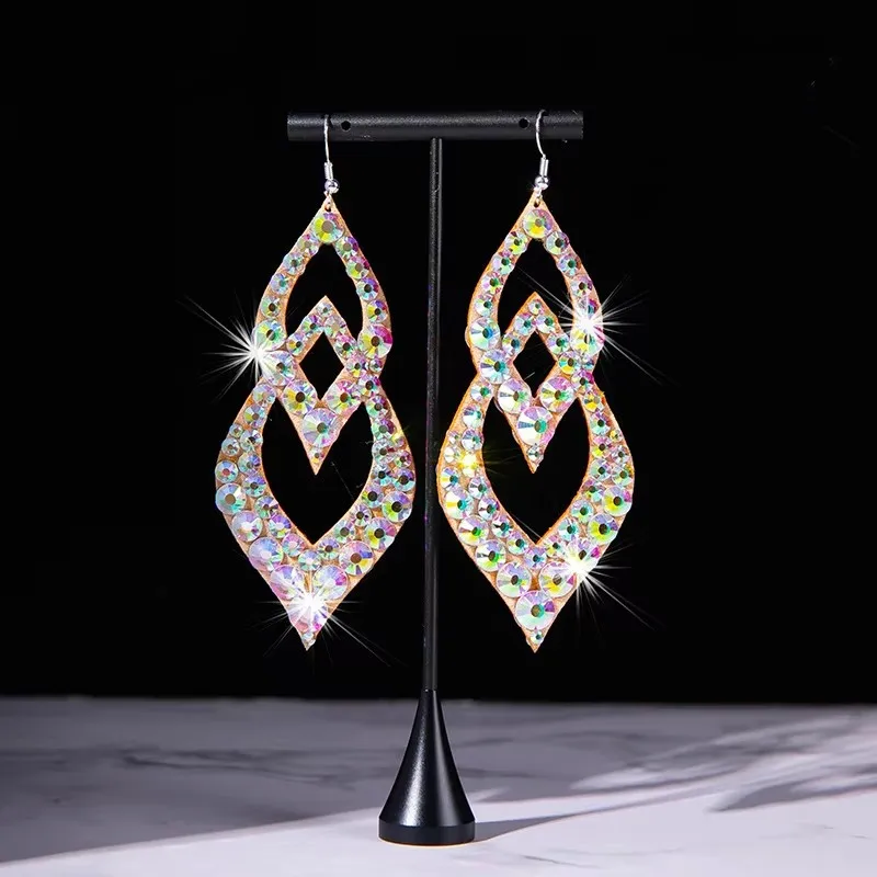 Pendientes de danza del vientre Tribal Vintage gitano Oriental, pendiente colgante, joyería de diamantes de imitación, accesorio de disfraz de baile brillante, gancho plateado