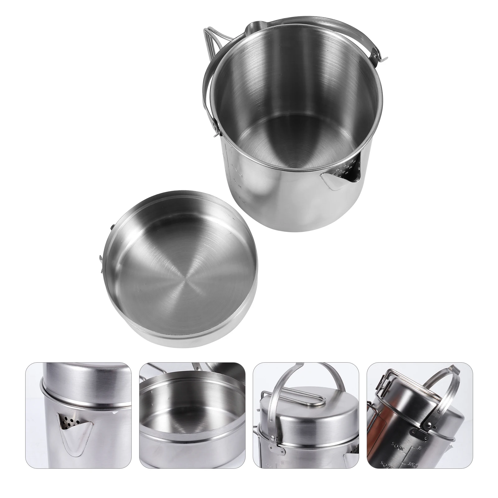 

Portable Pot Picnic Camping Outdoor Pan Cookware Stainless Steel Pans for Cooking