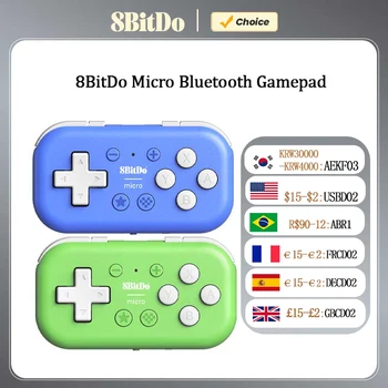 8BitDo Micro Bluetooth Gamepad Mini Game Controller for Switch, Android, and Raspberry Pi