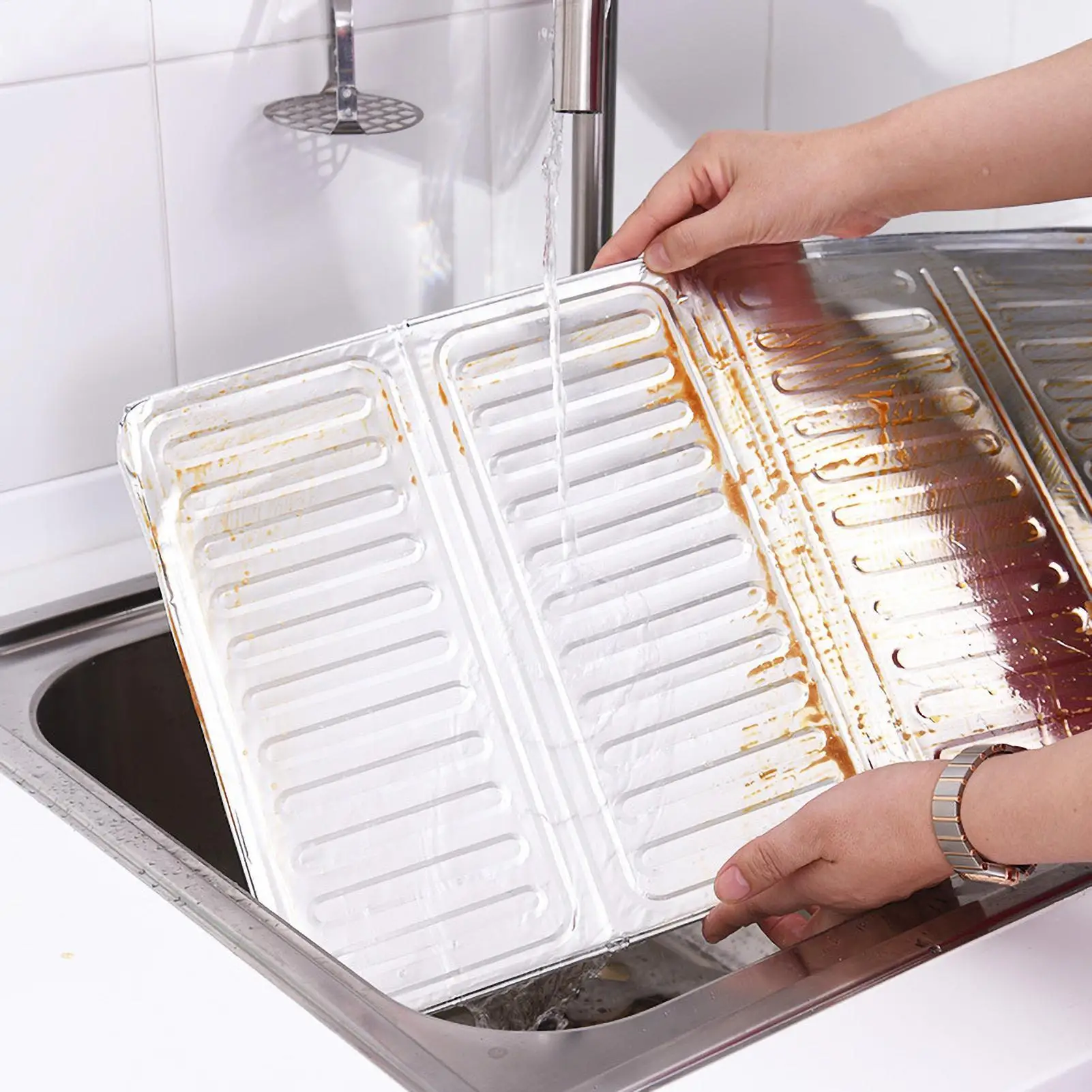 Stove Splatter Guard Nonstick Aluminum Foil Stovetop Kitchen Splatter Guard 3 Sided Foldable Stove Shield Splatter Screen Cover