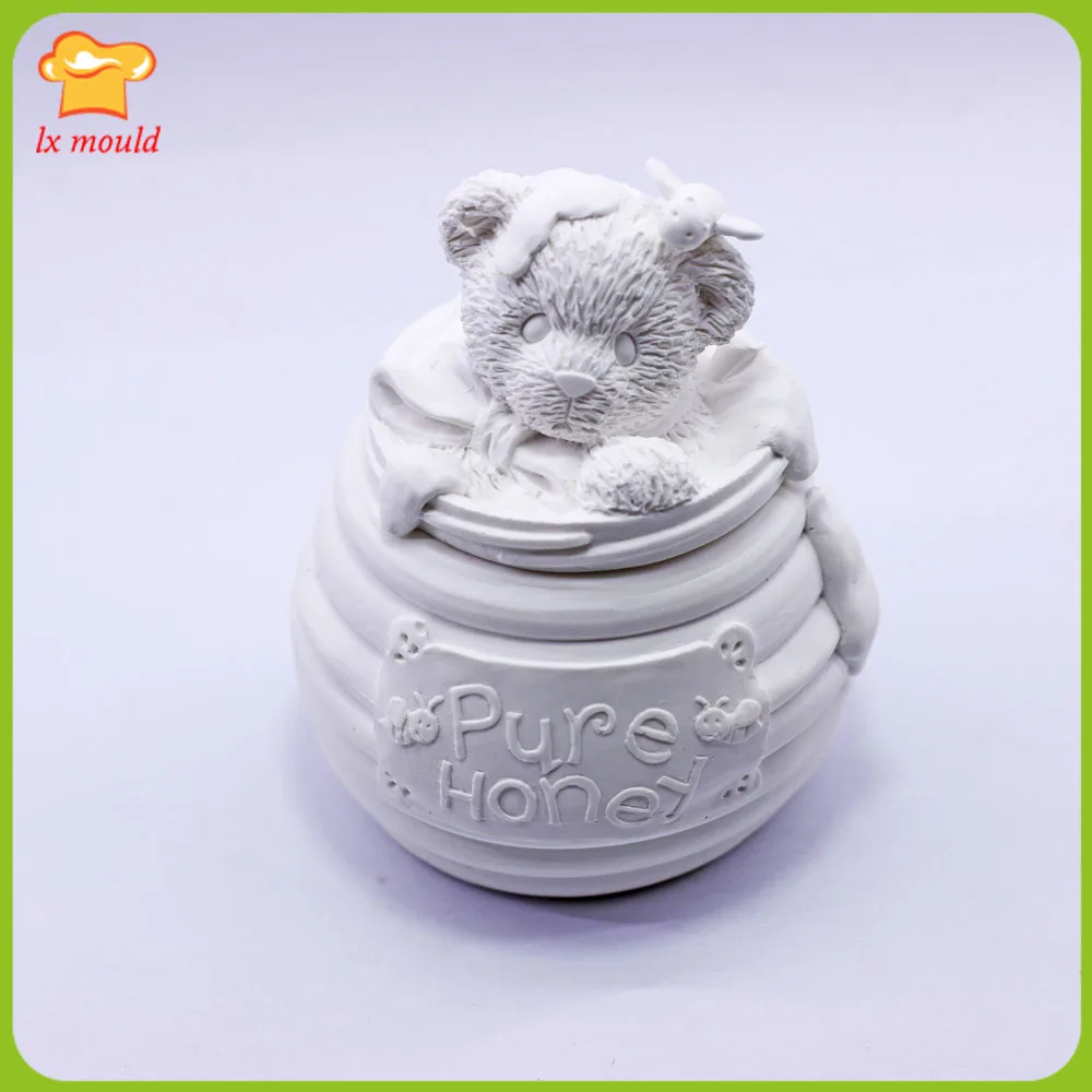 

3D Honey Pot & Bear Silicone Mould Fudge Chocolate Soap Candle Mold Resin Clay Mold