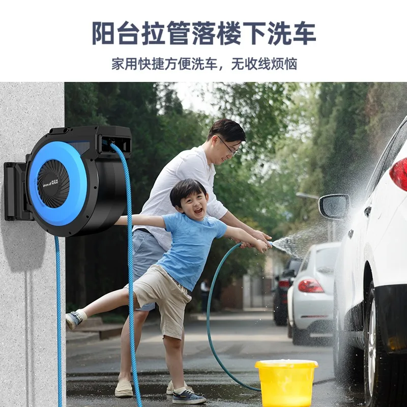 أسطوانة خرطوم طبل الماء 2025 - خرطوم غسيل السيارات المنزلي - خرطوم البستنة - خرطوم حديقة تلسكوبي وقابل للسحب تلقائيًا