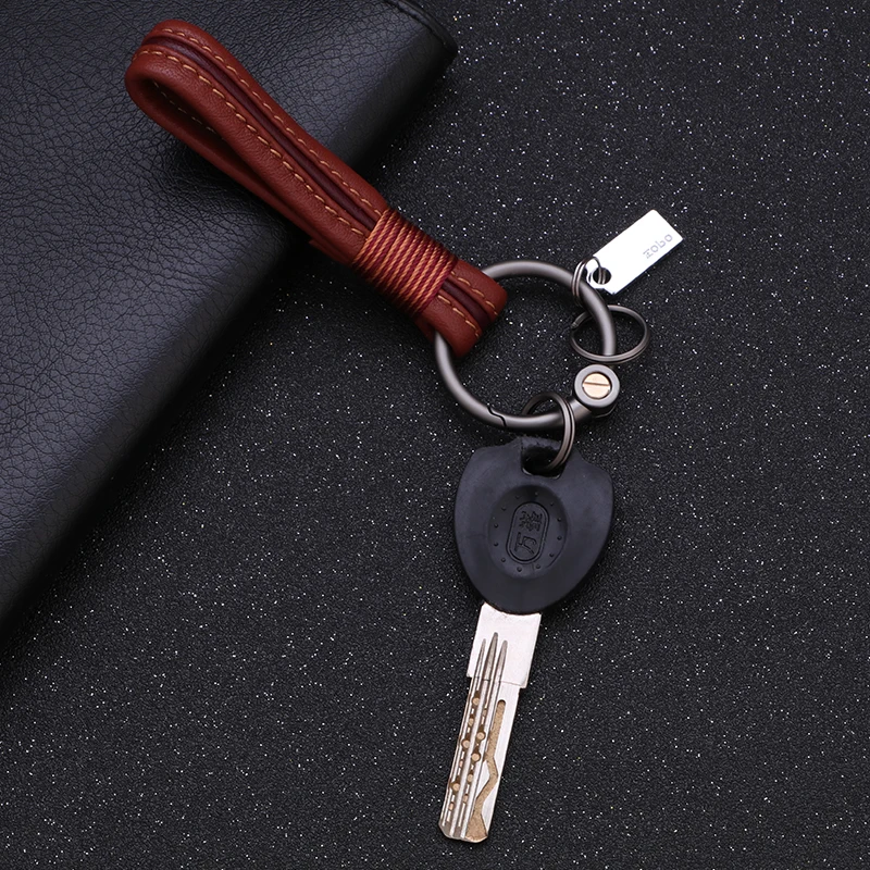 Luxury Lambskin Key Chain Leather Woven Rope Men Women Keychains Classic Car for Key Ring Holder Best Xmas Gift Dropshipping