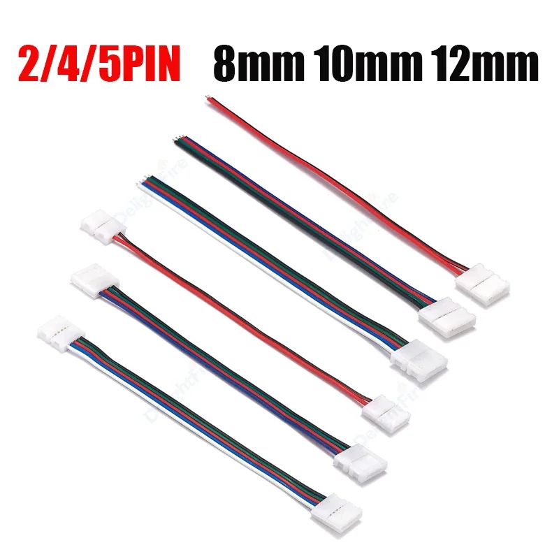 2/4/5Pin 8mm 10mm Solderless LED Strip Connectors Splice Clip for WS2811 WS2812 3528 5050 5630 RGB RGBW RGBWW LED Strip Light